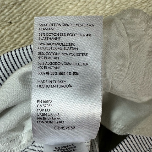 Free People Pants Sz L Florence Crop Flare Blue White Striped NWT - Picture 13 of 14